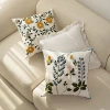 Spring and summer embroidered pillowcases, living room sofa embroidered cushions, bedroom tatami, fresh and simple flower language waist pillows, and throw pillows details Picture